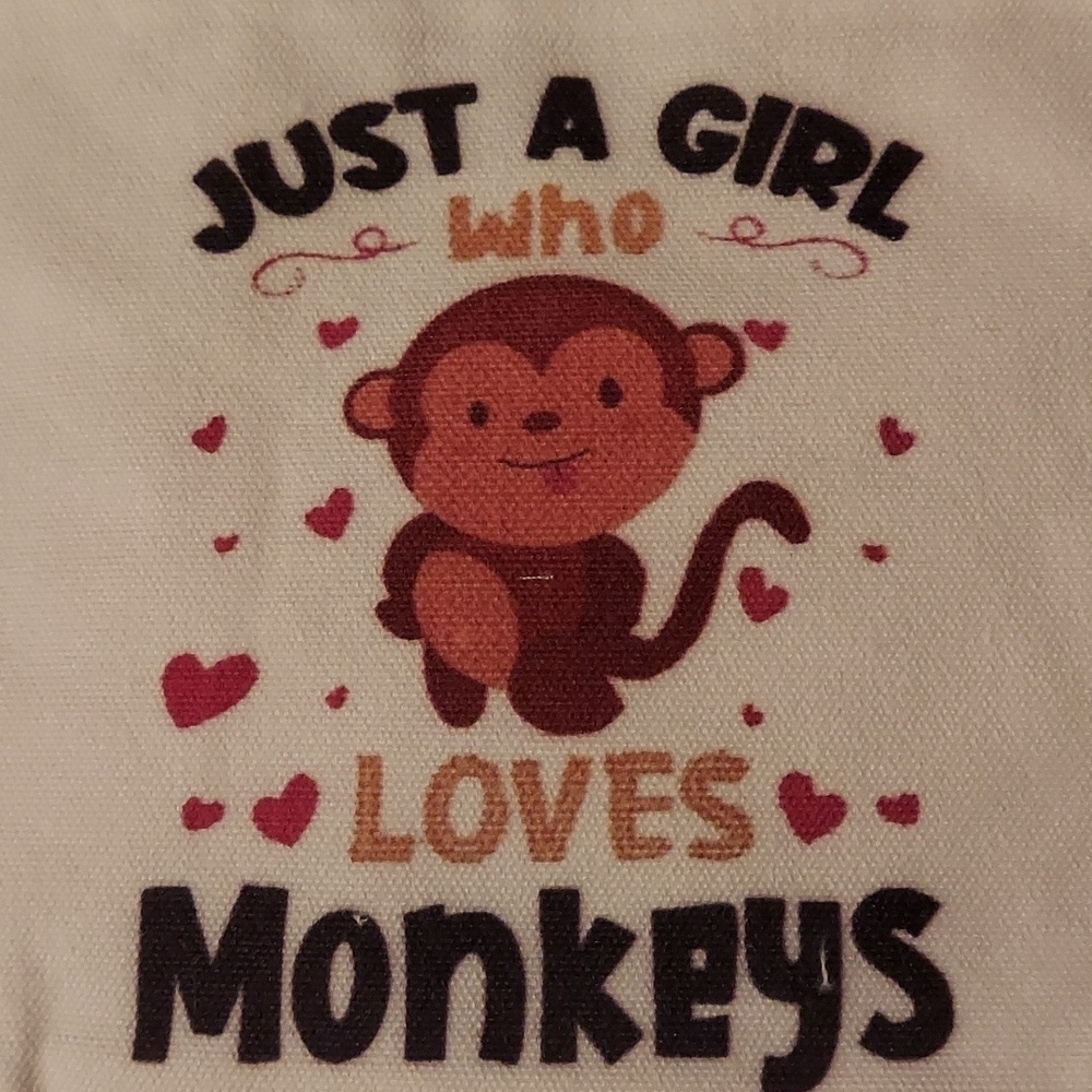 Just a Girl Who Loves Monkeys Canvas Bag - Picture 2 of 2